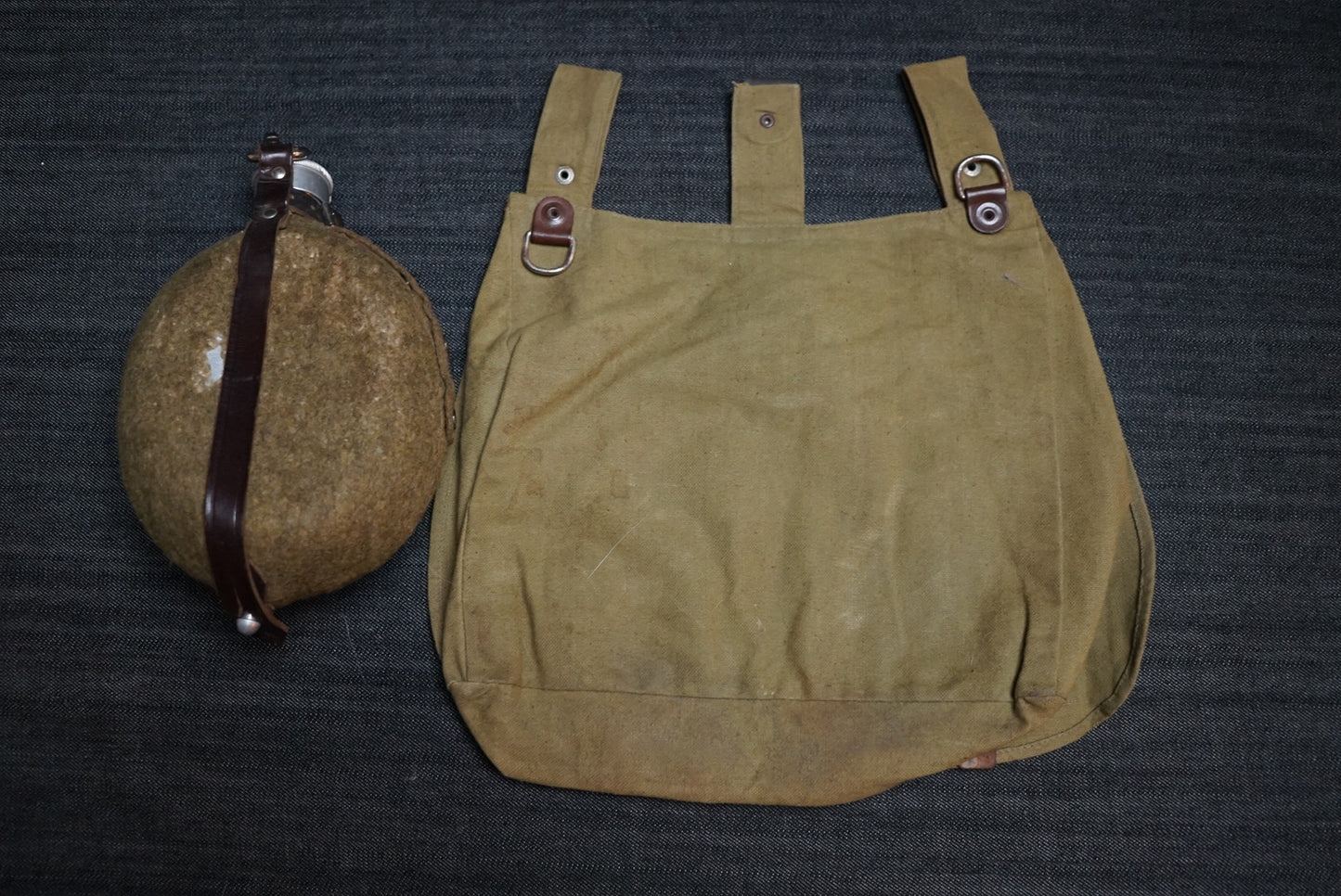 GERMAN WW2 EARLY HITLER JUGEND CANTEEN & BREAD BAG NSDAP HJ MARKED