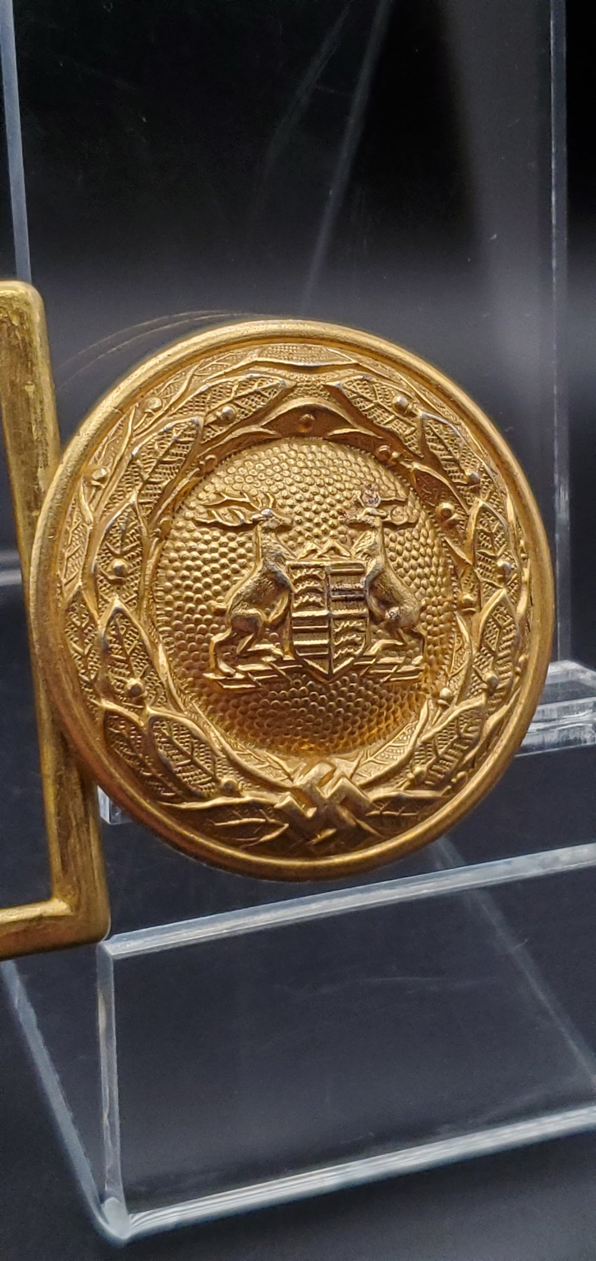 GERMAN PRE WW2 WÜRTTEMBERG OFFICER BELT BUCKLE IN GOLD STUNNING!