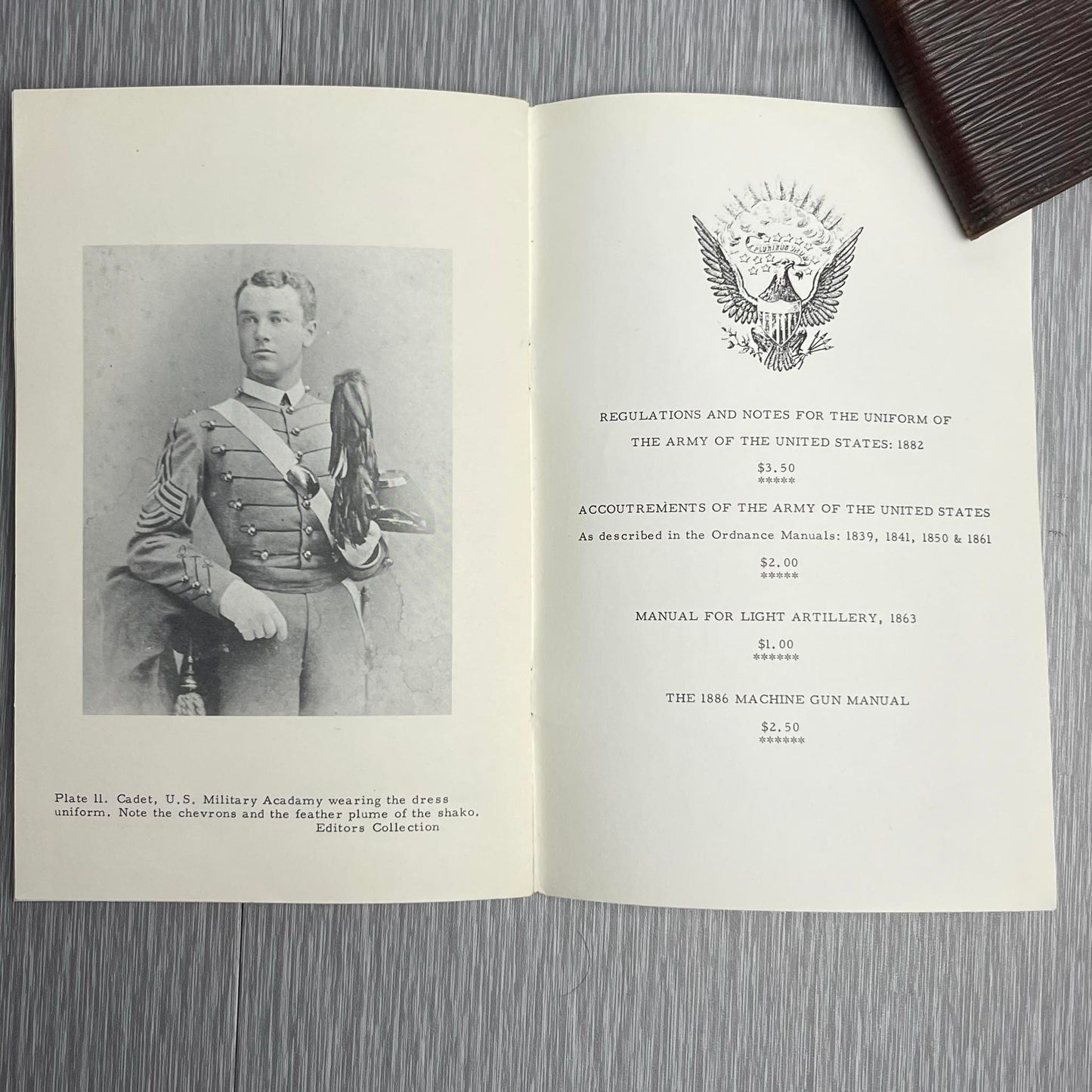 US ARMY BOOK “1872 REGULATIONS AND NOTES FOR THE UNIFORM OF THE ARMY OF THE UNITED STATES” 1972 MANOR PUBLISHING, STATEN ISLAND NY