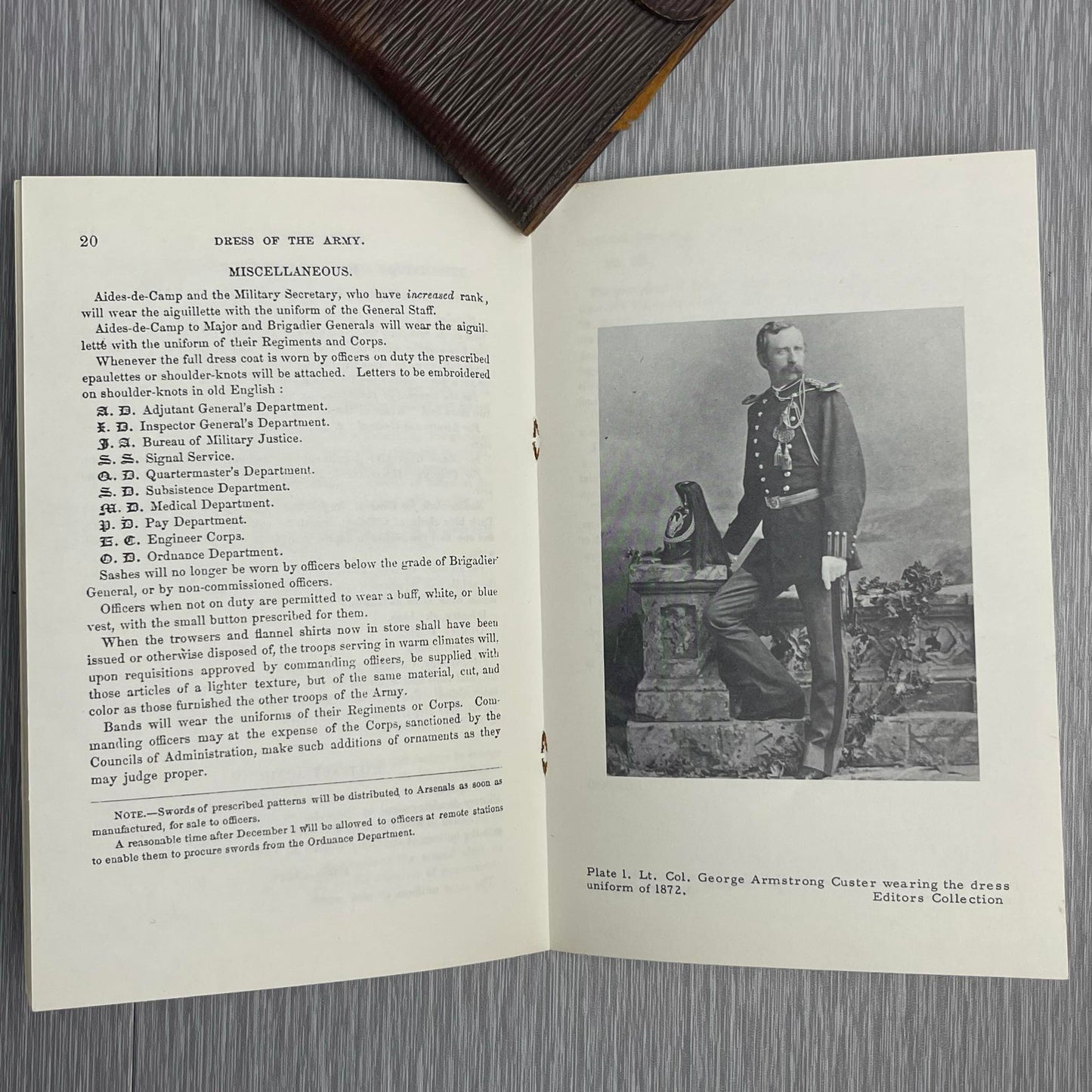 US ARMY BOOK “1872 REGULATIONS AND NOTES FOR THE UNIFORM OF THE ARMY OF THE UNITED STATES” 1972 MANOR PUBLISHING, STATEN ISLAND NY