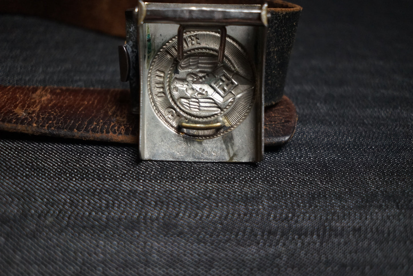 GERMAN WW2 HITLER JUGEND “HJ” BELT & BUCKLE ASSMAN RZM M4/39 RBNR MARKED