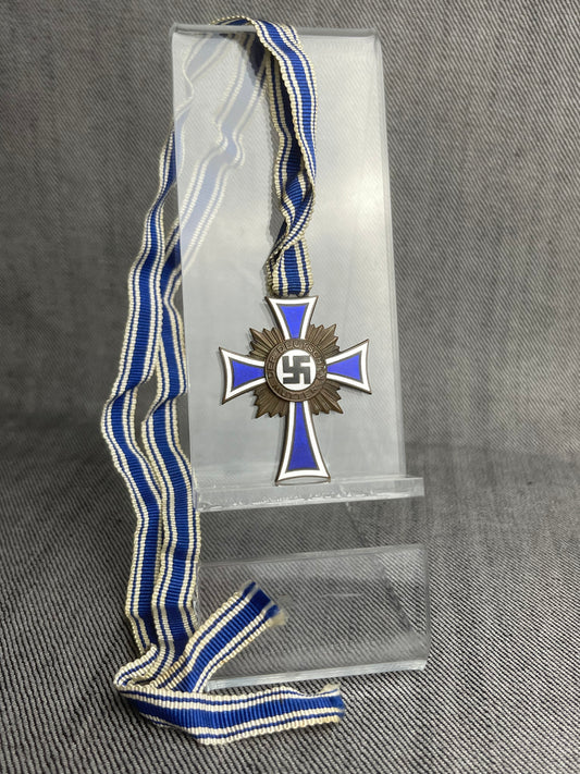 GERMAN WW2 1938 MOTHER CROSS MEDAL BRONZE GRADE W/ FULL RIBBON #2
