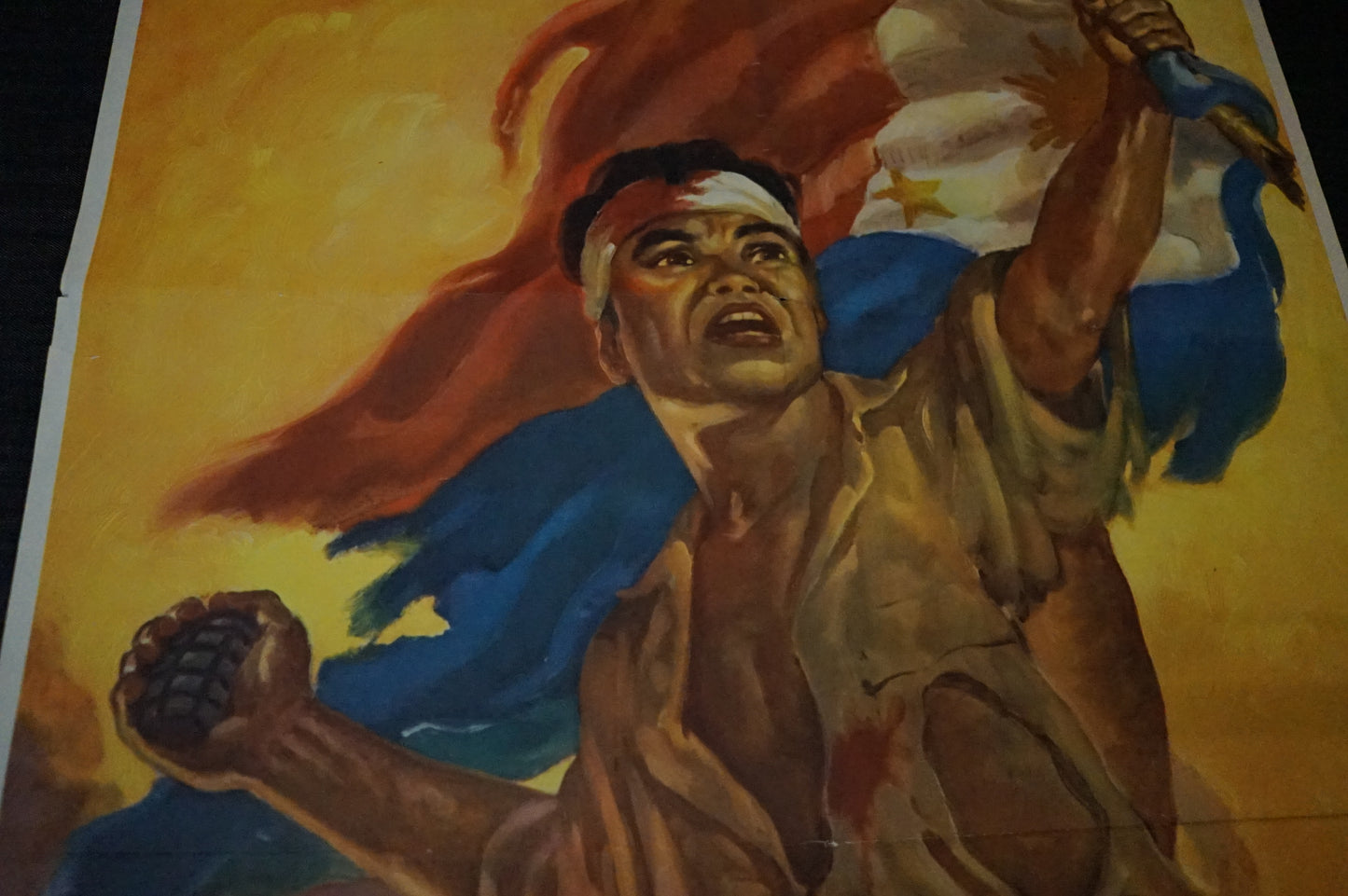 US WW2 1942 JAPANESE INVASION PROPAGANDA POSTER  „THE FIGHTING FILIPINOS” RARE