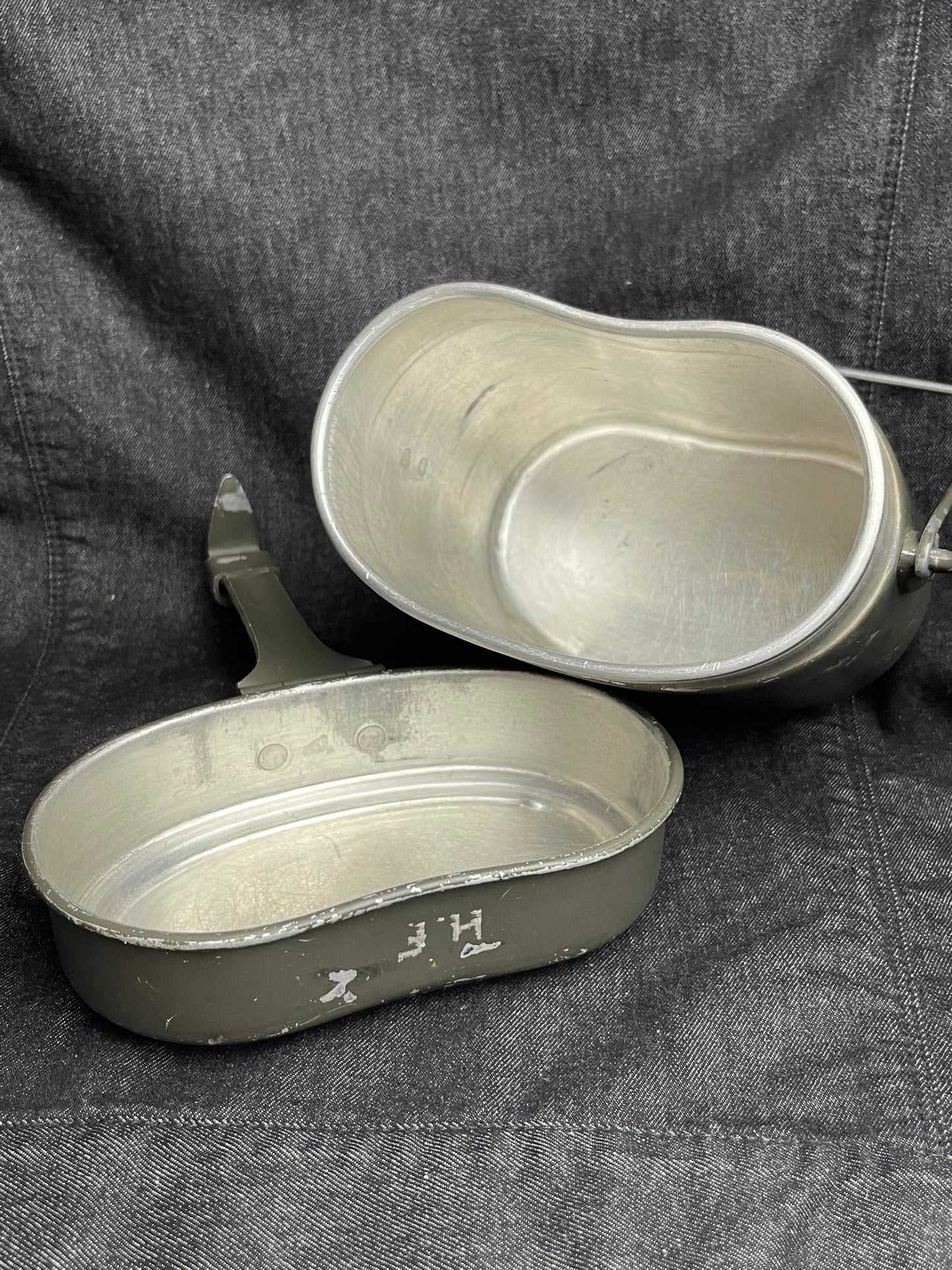GERMAN WW2 ALL ALUMINUM M31 MESS KIT NAMED & MATCHING FSS37