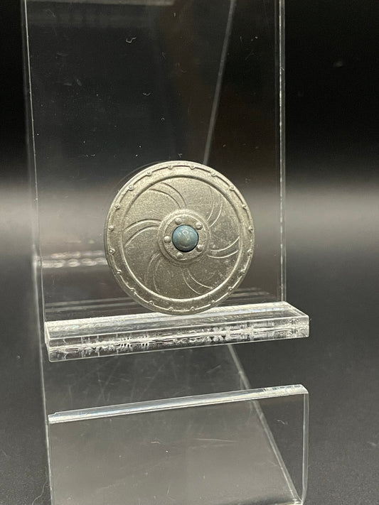 GERMAN WW2 WINTERHILFSWERK “WHW” GERMANIC SHIELD PIN/BADGE MARKED THÜRINGISCH 7 JAHRH.H2