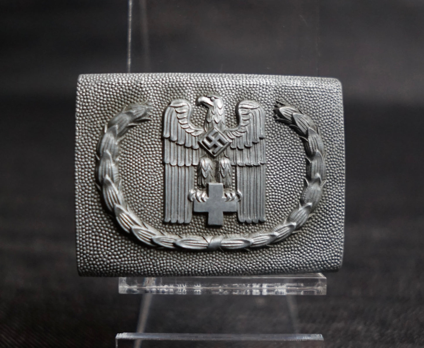GERMAN WW2 DRK INJECTION MOLDED “FLAT BACK” BELT BUCKLE MINT