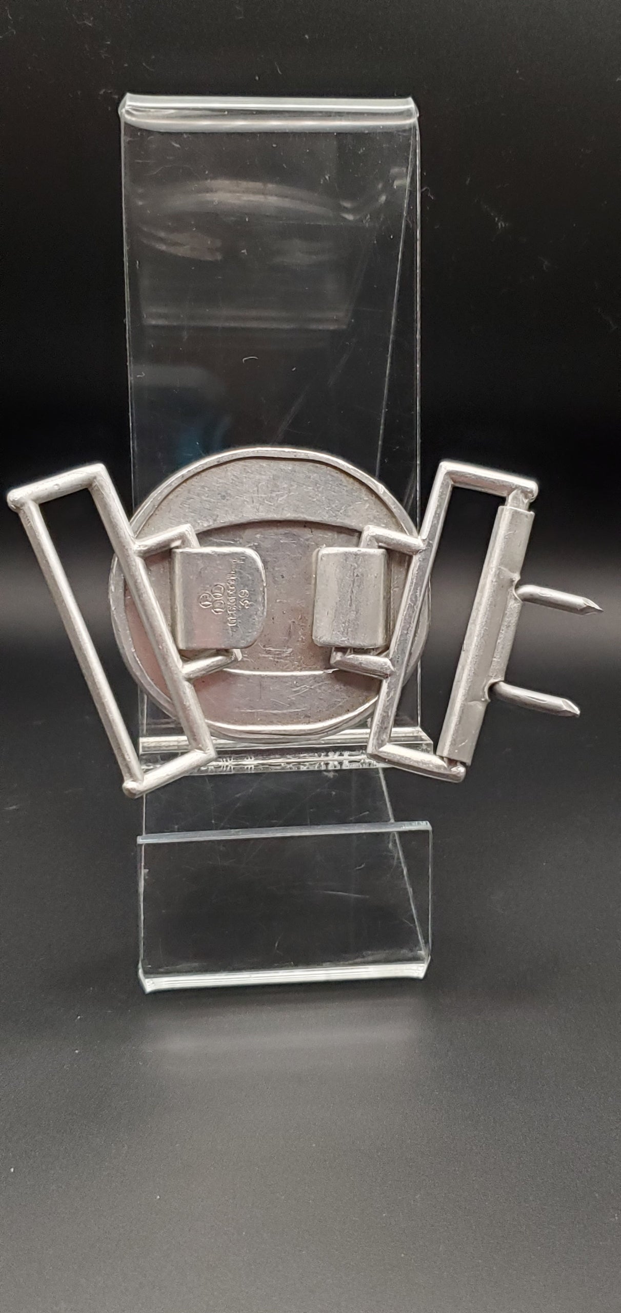 GERMAN WW2 1939 CUSTOMS OFFICERS BELT BUCKLE IN ALUMINUM BY “FLL”