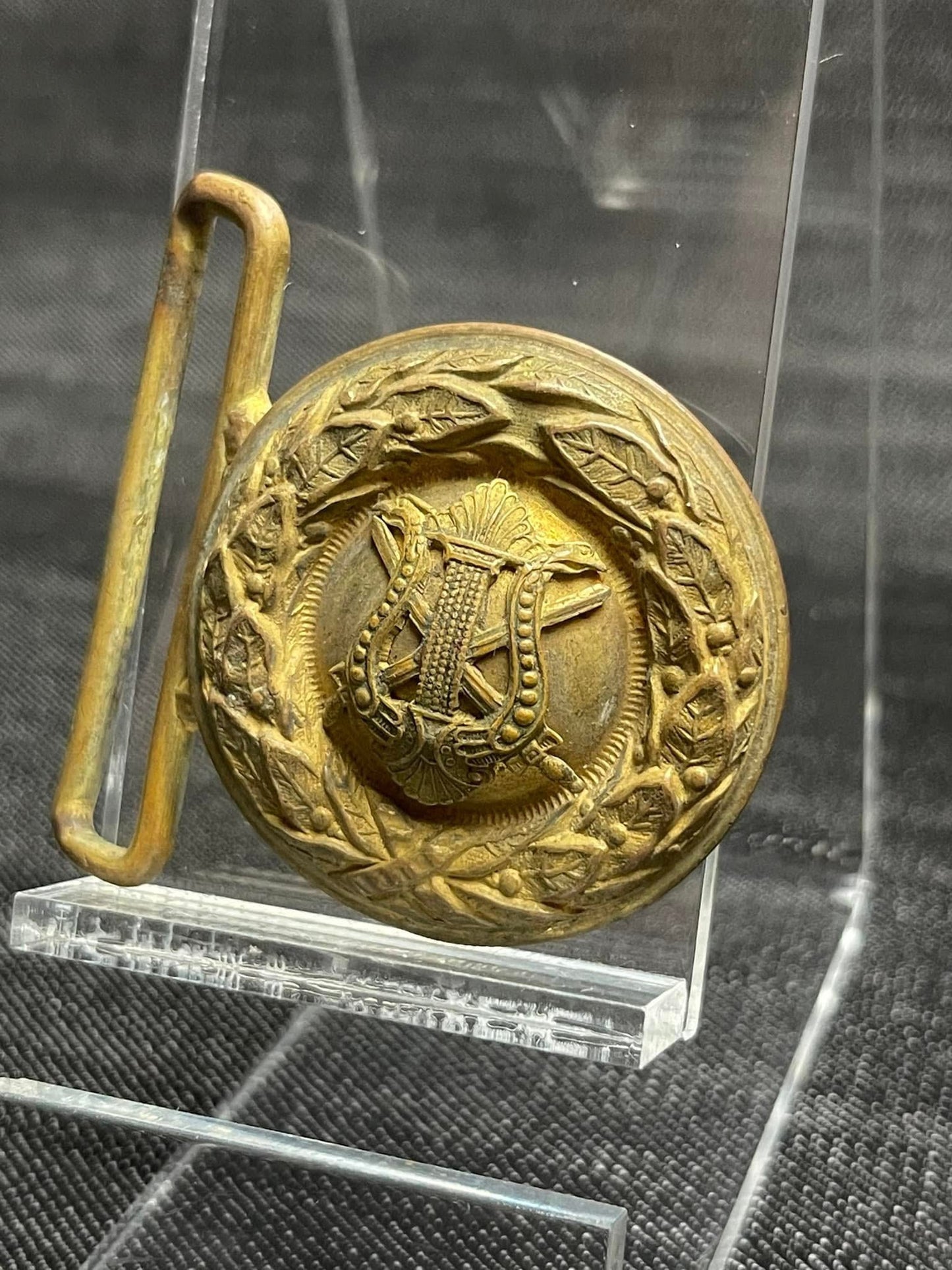 IMPERIAL GERMAN WW1 HIGH RANKING OFFICER MUSICIAN GOLD BELT BUCKLE - VETERAN BRINGBACK