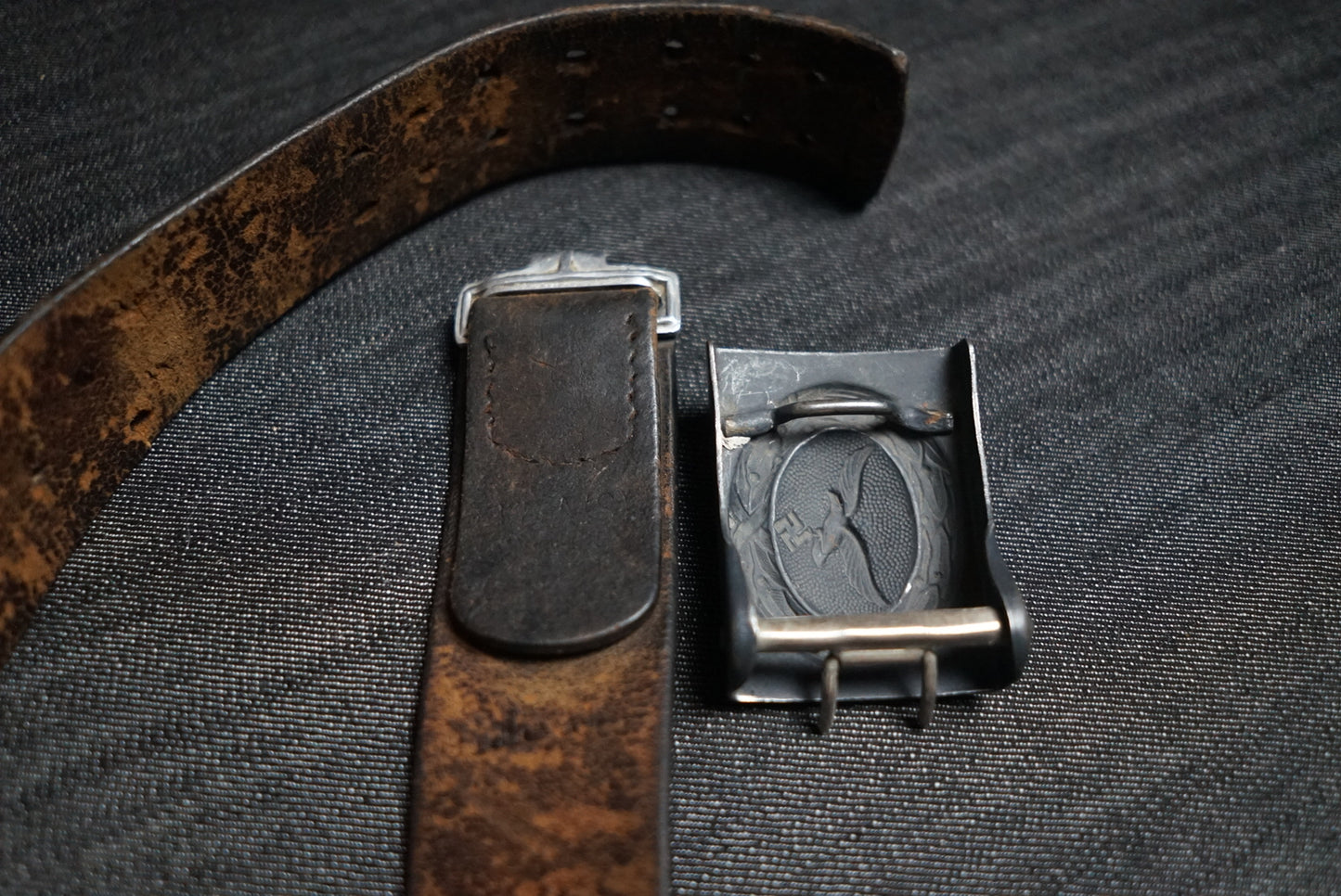 GERMAN WW2 LUFTWAFFE 6TH FLAK REGIMENT BELT & BUCKLE LBA MARKED