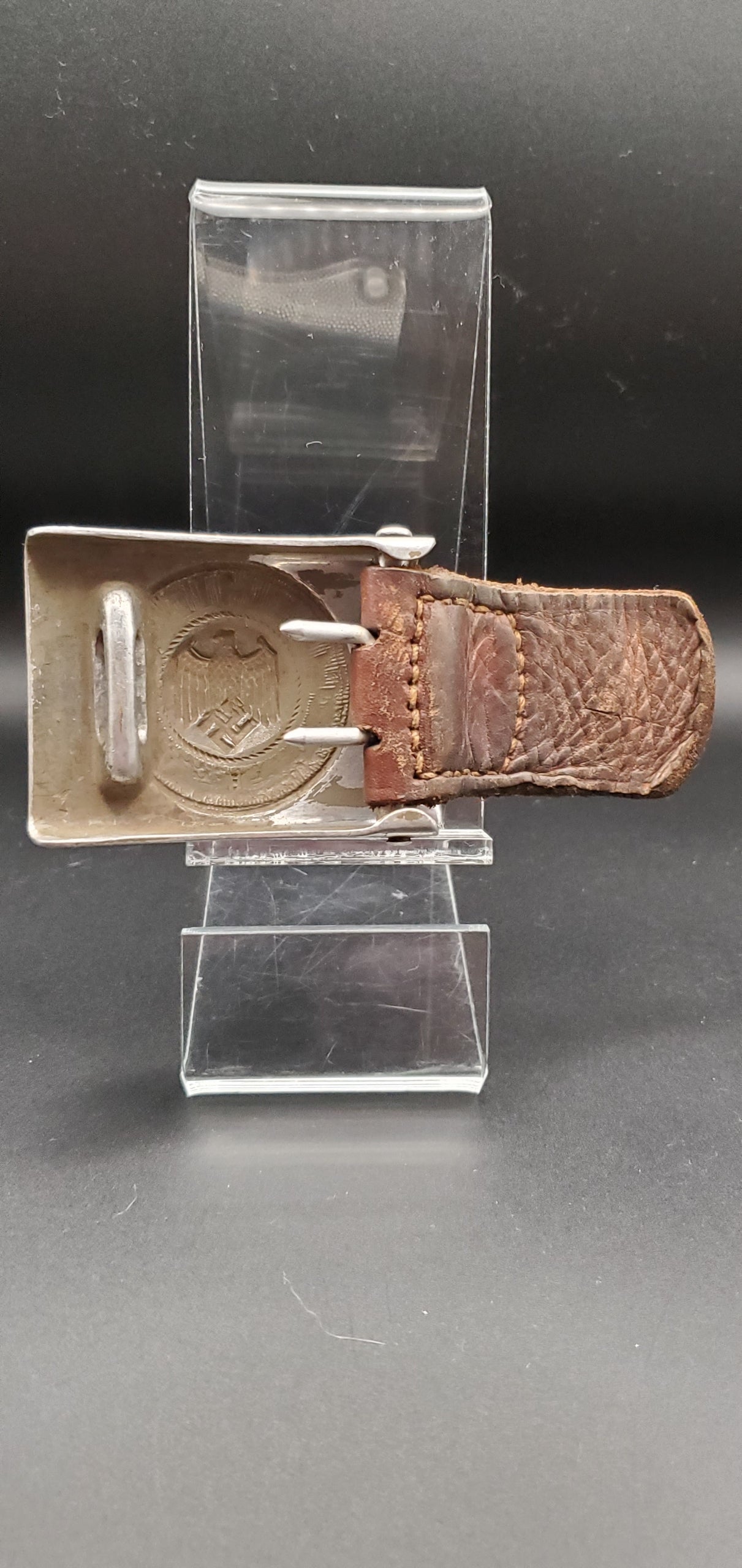 GERMAN PRE WW2 1937 HEER TABBED BELT BUCKLE IN ALUMINUM BY B. HAARMANN, LÜDENSCHEID