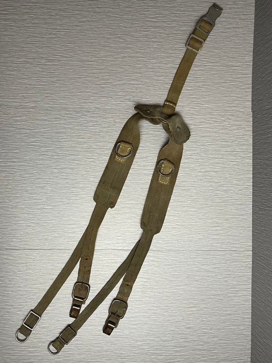 RARE GERMAN LATE WW2 „FRANKENSTEIN” TYPE WEBBED Y-STRAPS MARKED