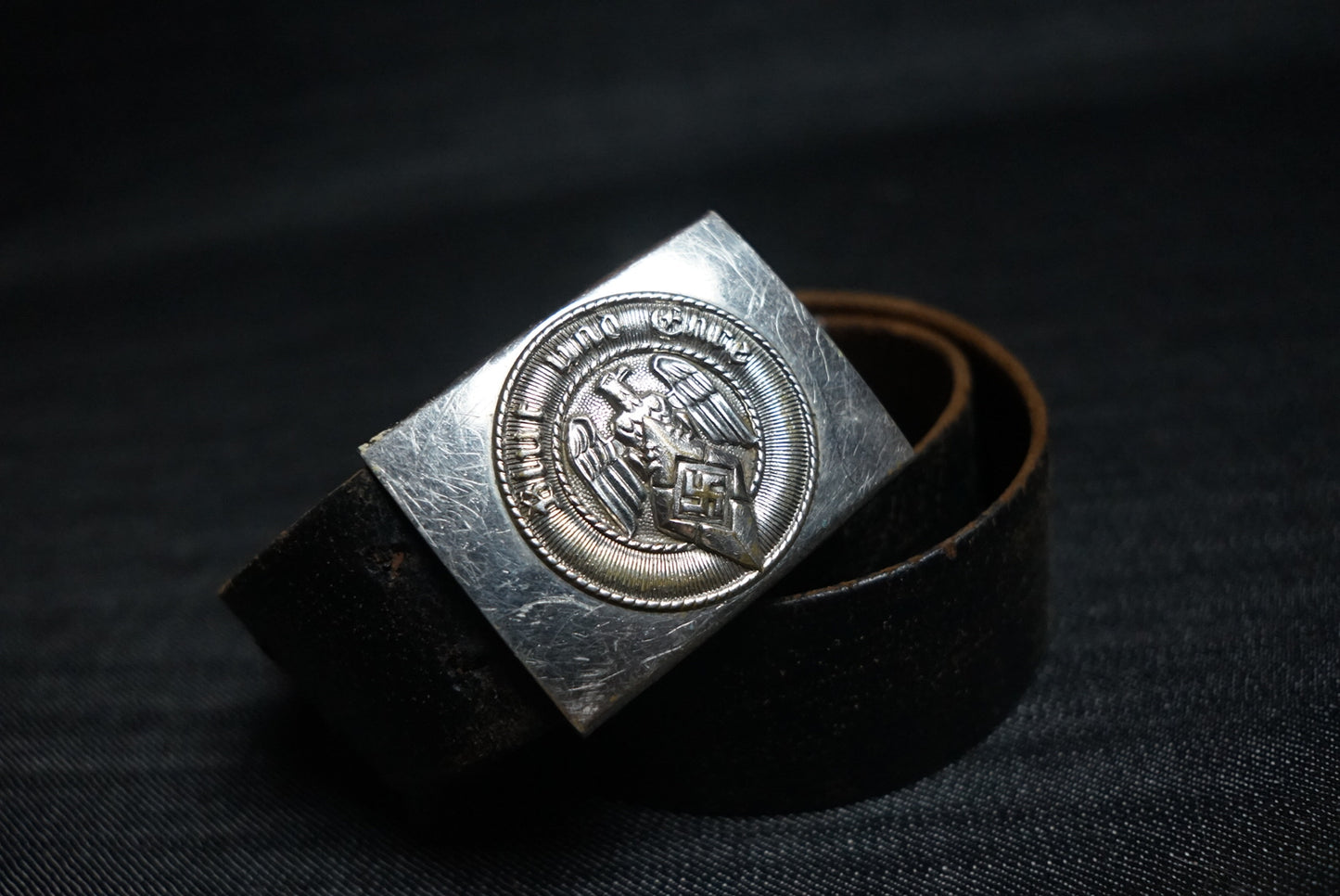 GERMAN WW2 HITLER JUGEND “HJ” BELT & BUCKLE ASSMAN RZM M4/39 RBNR MARKED