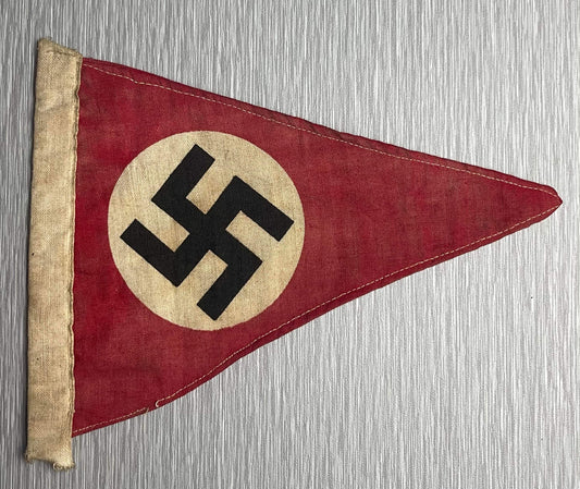 GERMAN WW2 NSDAP DOUBLE SIDED PRINTED PENNANT