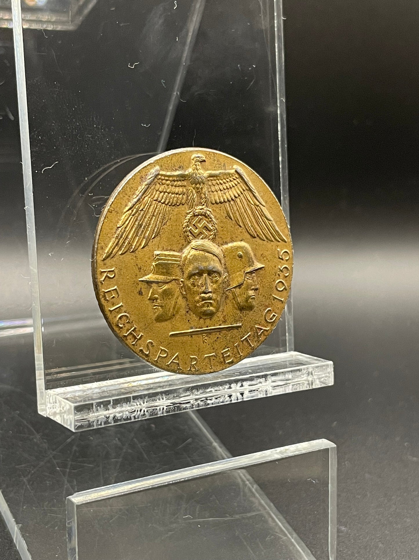 GERMAN PRE WW2 1936 REICHSPARTEITAG BADGE BY LAUER, NÜRNBERG “1790”