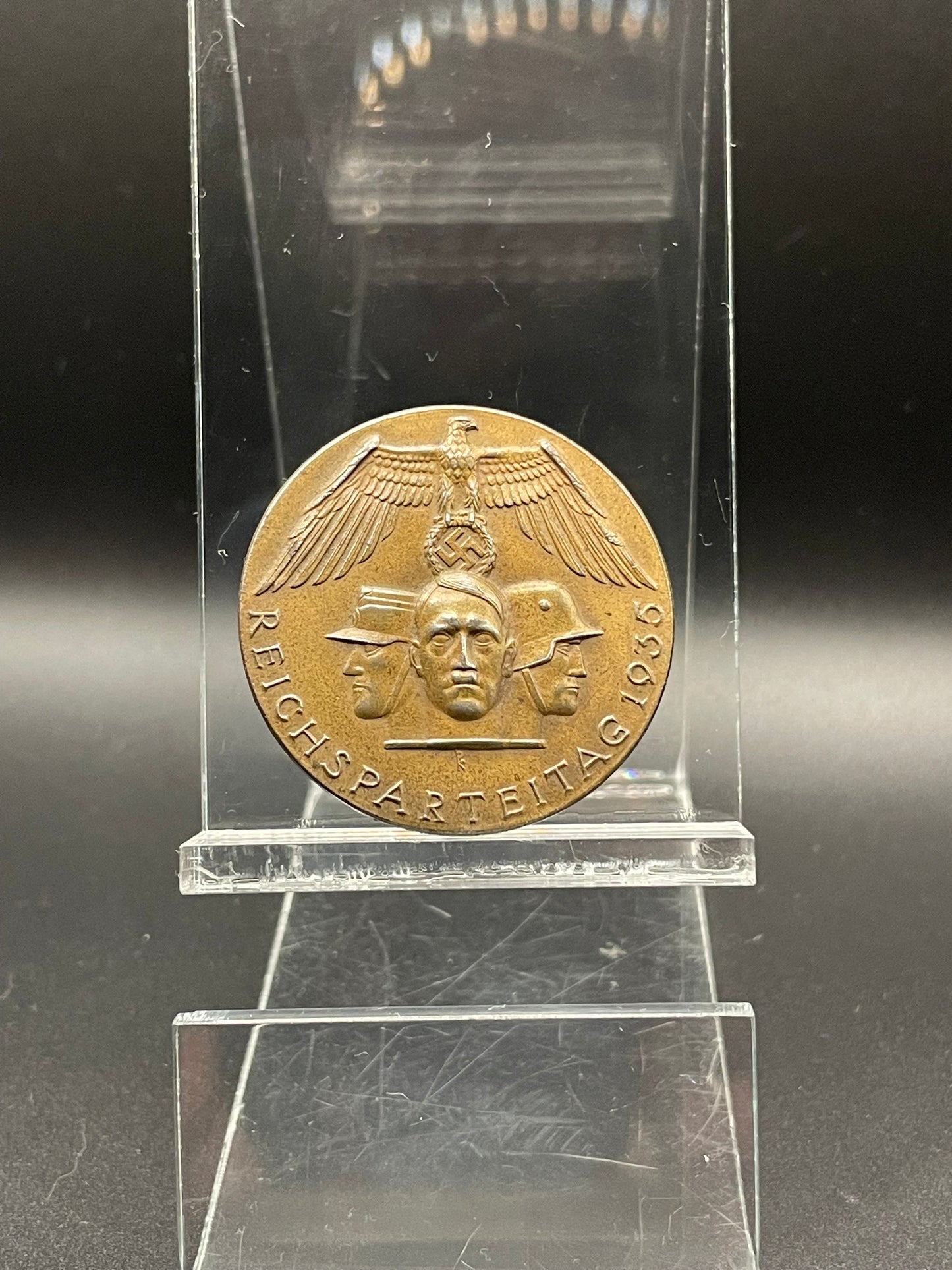 GERMAN PRE WW2 1936 REICHSPARTEITAG BADGE BY LAUER, NÜRNBERG