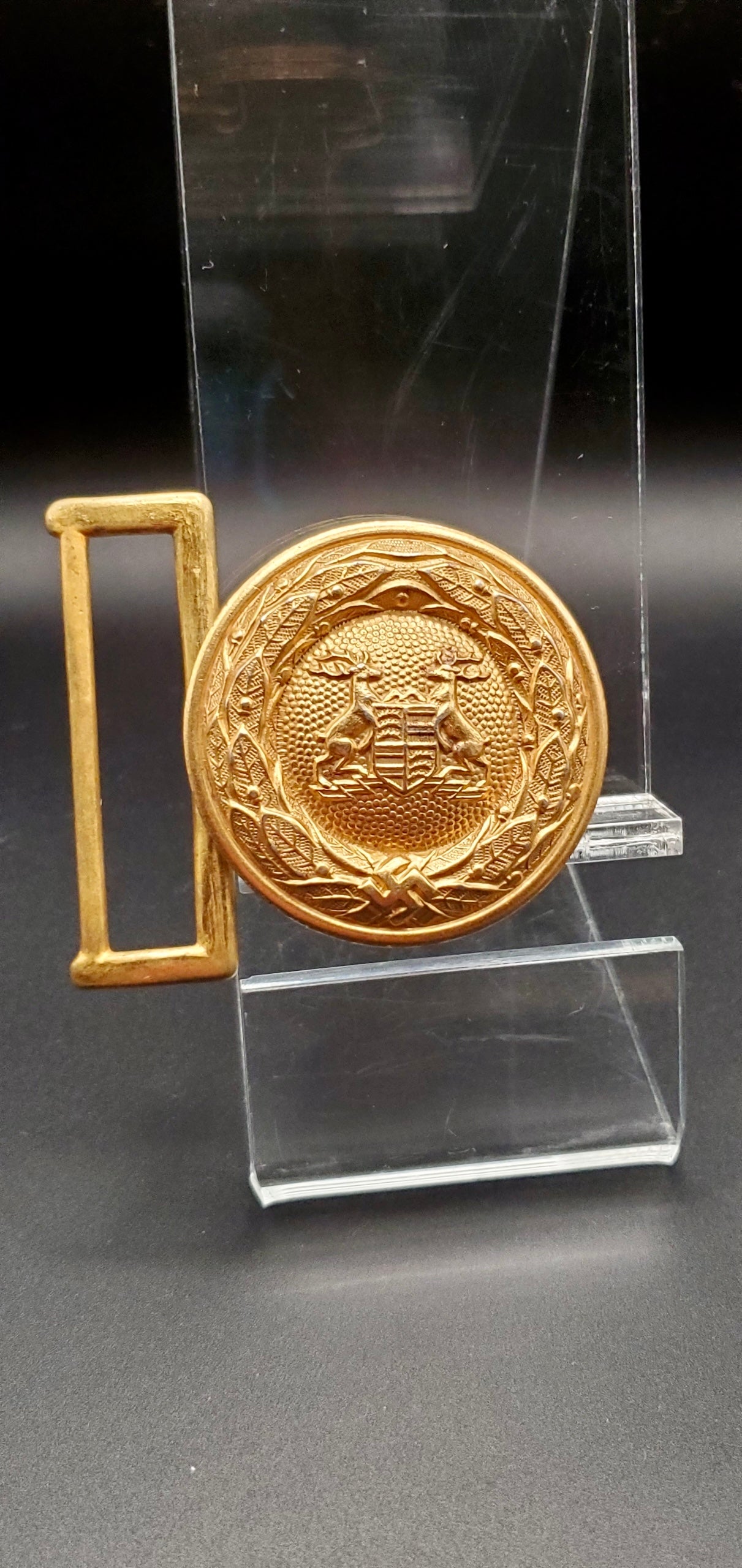 GERMAN PRE WW2 WÜRTTEMBERG OFFICER BELT BUCKLE IN GOLD STUNNING!