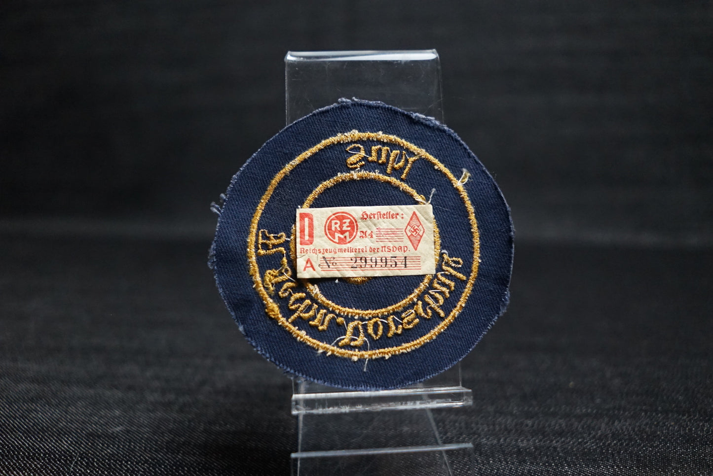 GERMAN WW2 FLIEGER HJ AVIATION TECHNICAL SCHOOL “3” SÜHL SLEEVE BADGE W/ RZM TAG
