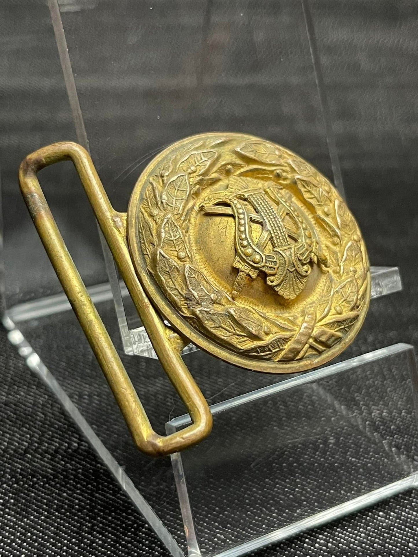 IMPERIAL GERMAN WW1 HIGH RANKING OFFICER MUSICIAN GOLD BELT BUCKLE - VETERAN BRINGBACK
