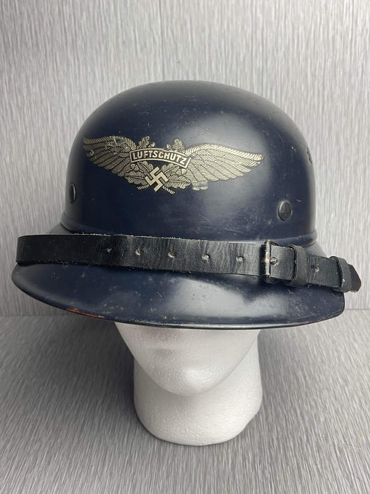 GERMAN WW2 LUFTSCHUTZ GLADIATOR HELMET RL 238/31 'MAURY & CO. OFFENBACH' SIZE 57