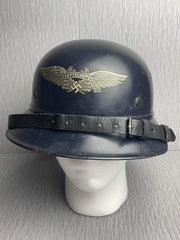 GERMAN WW2 LUFTSCHUTZ GLADIATOR HELMET RL 238/31 'MAURY & CO. OFFENBACH' SIZE 57