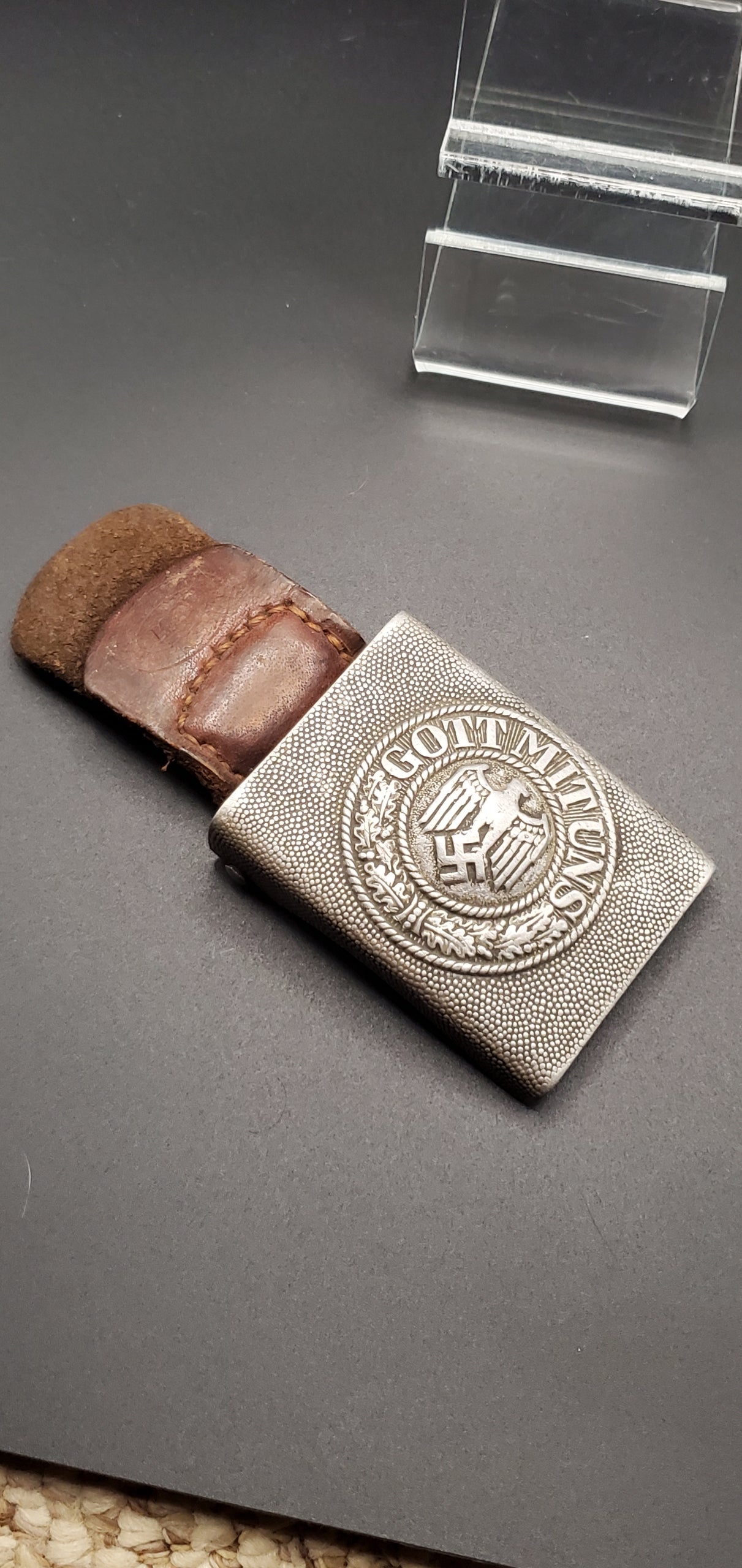 GERMAN PRE WW2 1937 HEER TABBED BELT BUCKLE IN ALUMINUM BY B. HAARMANN, LÜDENSCHEID