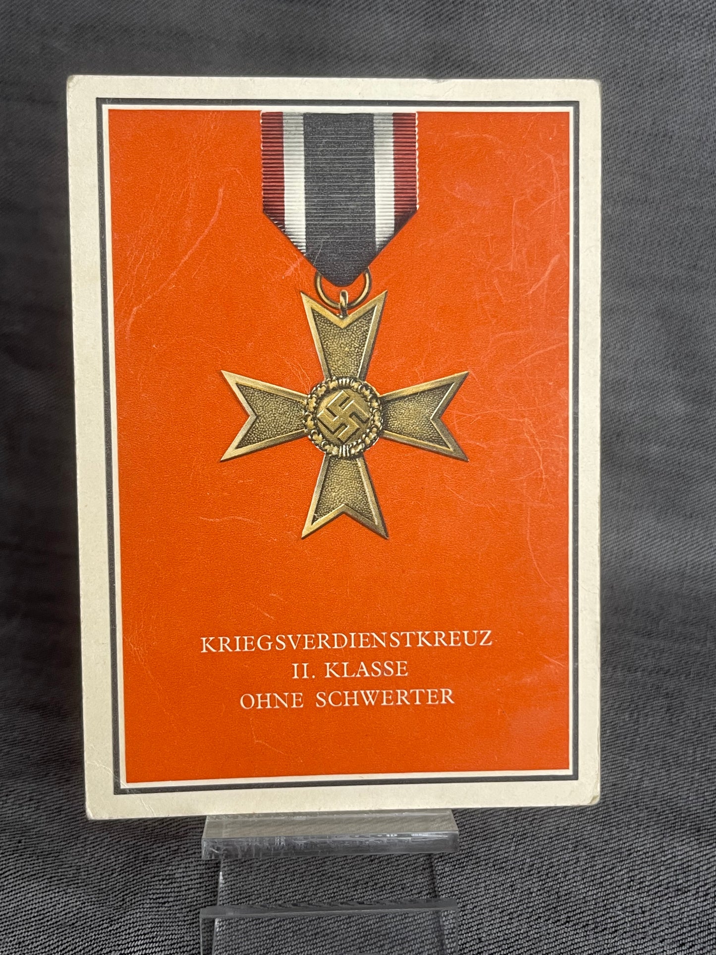 GERMAN WW2 WAR MERIT CROSS SECOND CLASS WITHOUT SWORDS POSTCARD