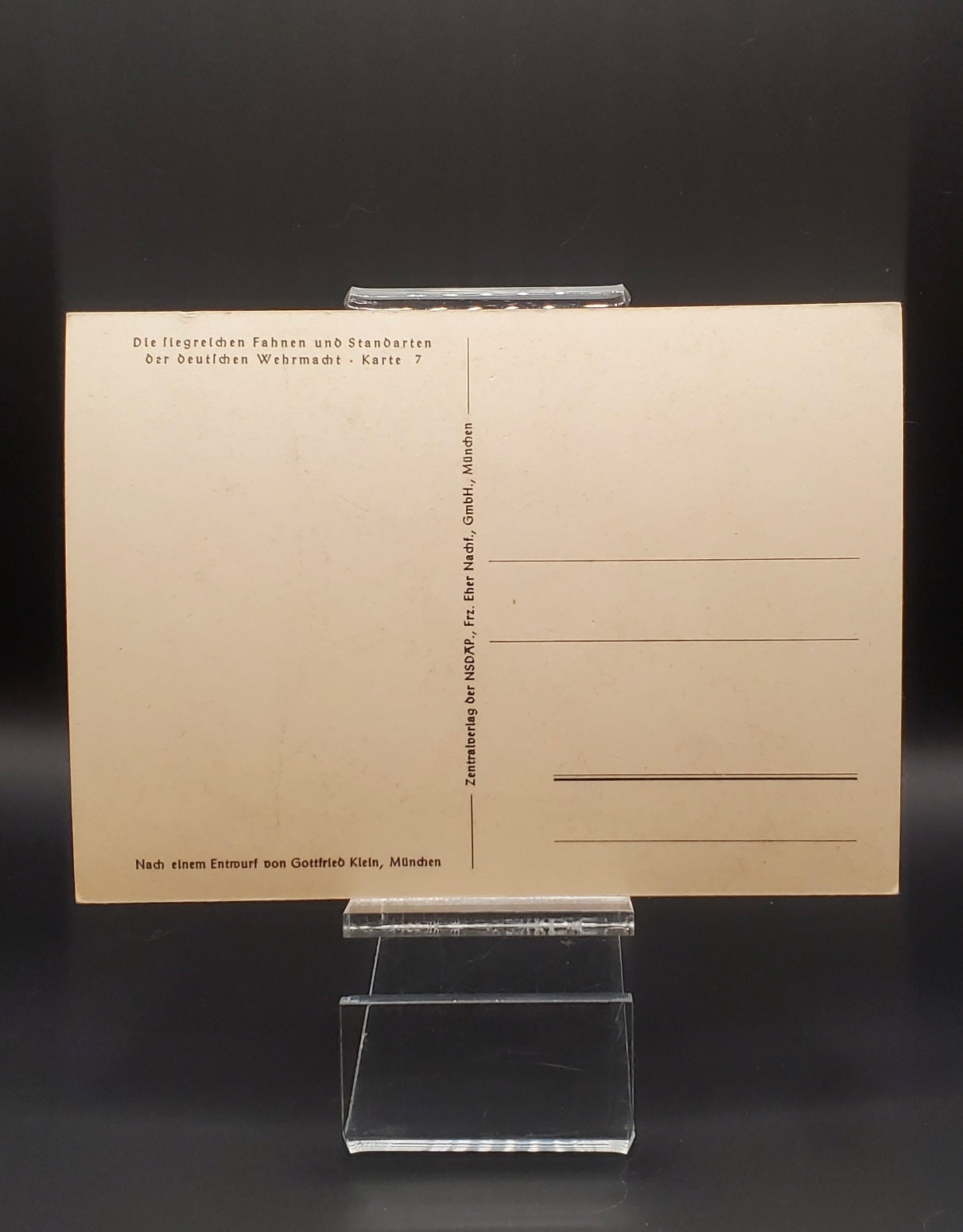 GERMAN WW2 “DIE SIEGREICHEN FAHNEN UND STANDARTEN DER DEUTSCHEN WEHRMACHT” GEBIRGSJÄGER PARATROOPER STANDART POSTCARD RARE