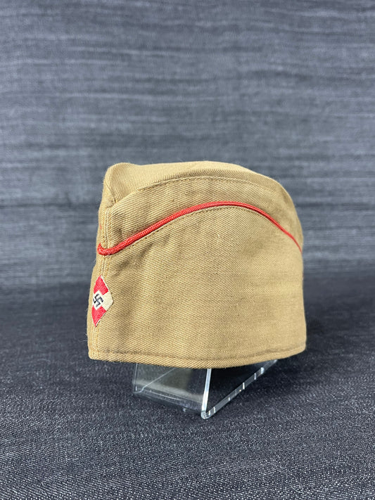 GERMAN WW2 HJ HITLER JUGEND OVERSEAS CAP (SUMMER GARRISON CAP) SIZE 55 UNISSUED W/ RZM TAG