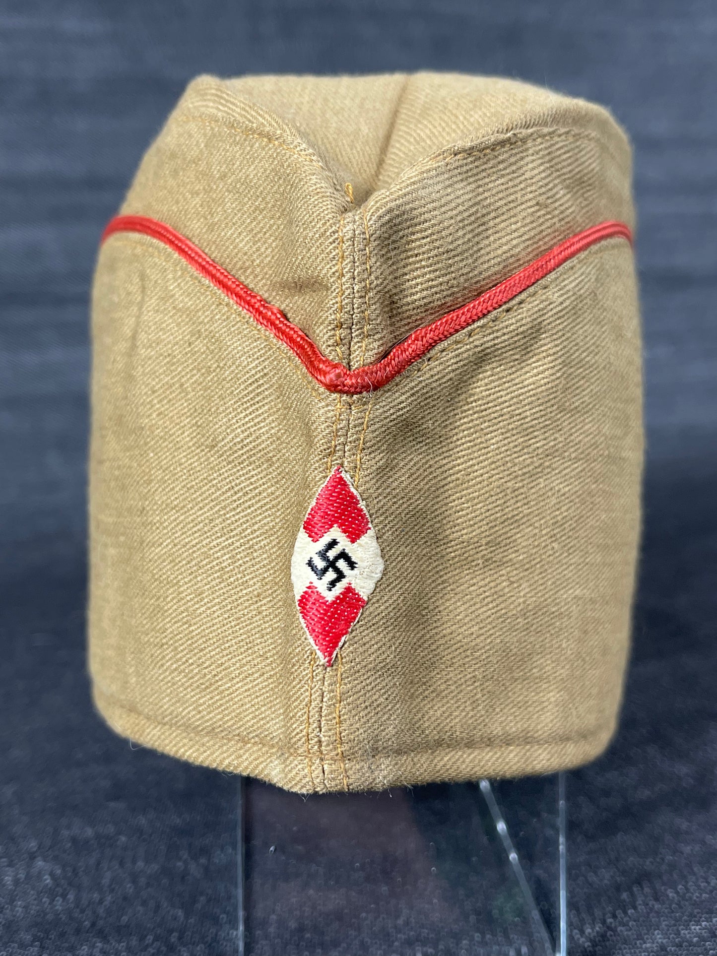 GERMAN WW2 HJ HITLER JUGEND OVERSEAS CAP (SUMMER GARRISON CAP) SIZE 55 UNISSUED W/ RZM TAG