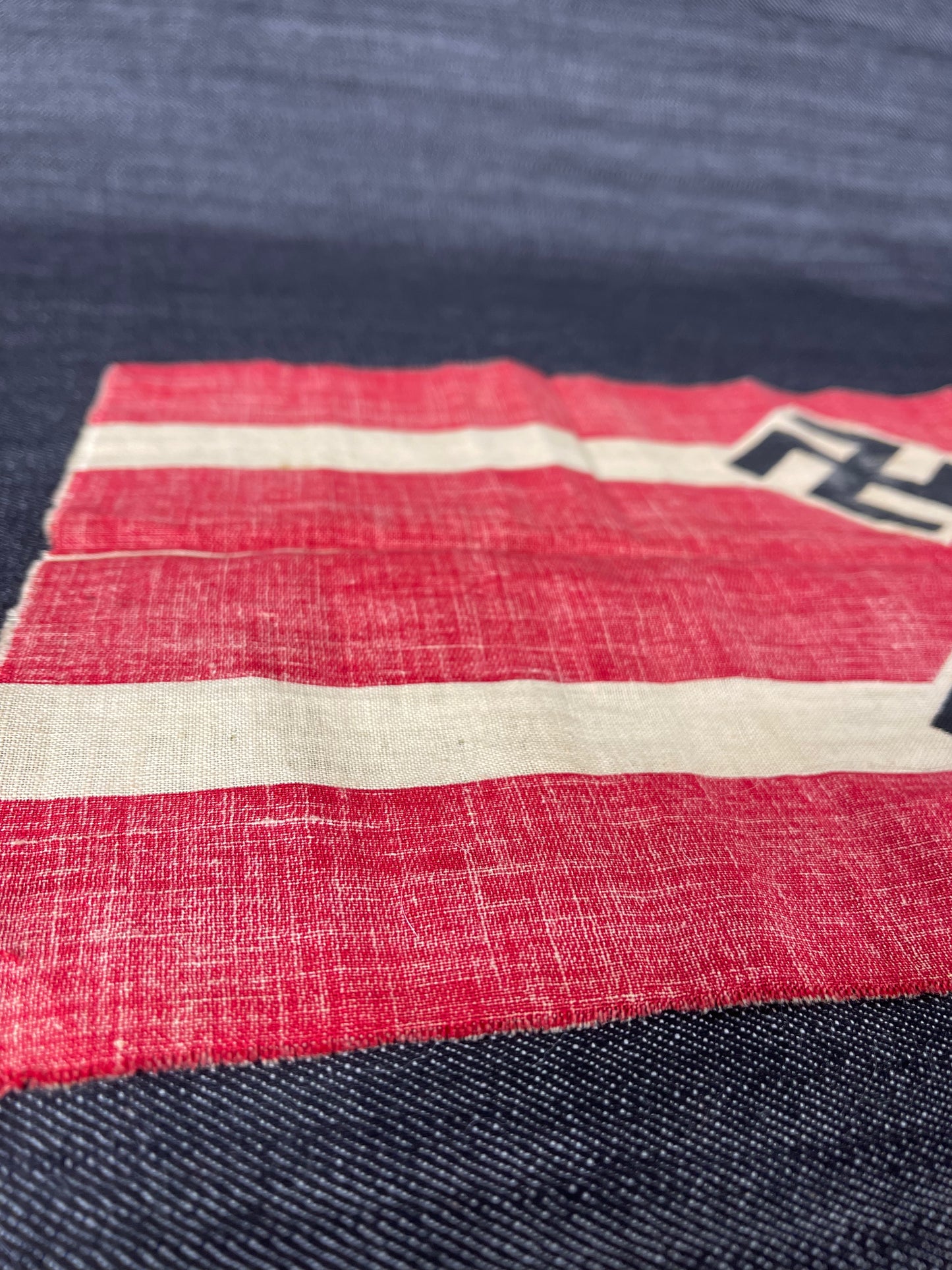 GERMAN WW2 HJ HITLER JUGEND 2 PRINTED & UNISSUED ARMBANDS STILL ON A FACTORY STRIP