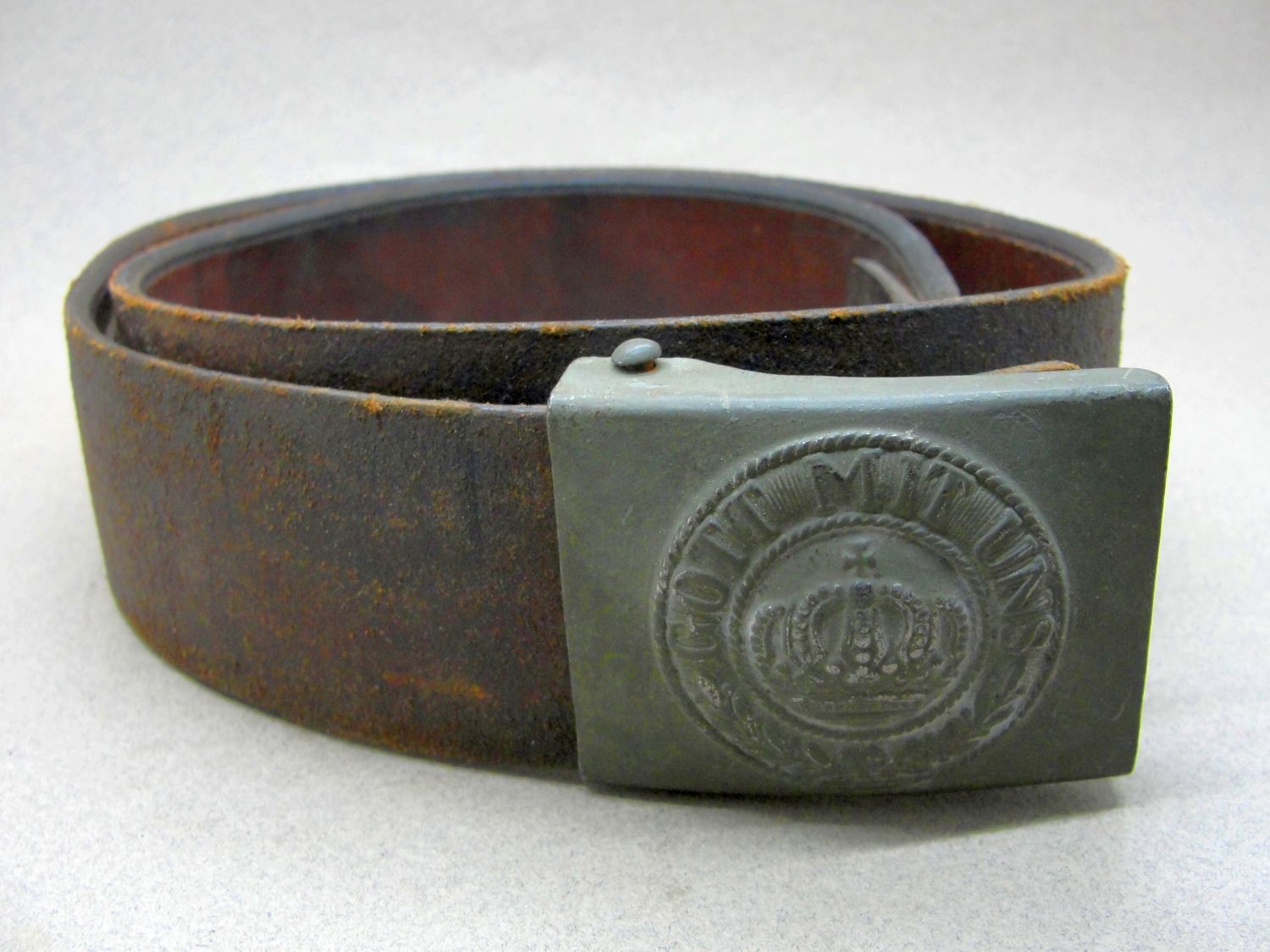 German WW1 Army Belt and Buckle - Dated & Unit Marked - Original German ...
