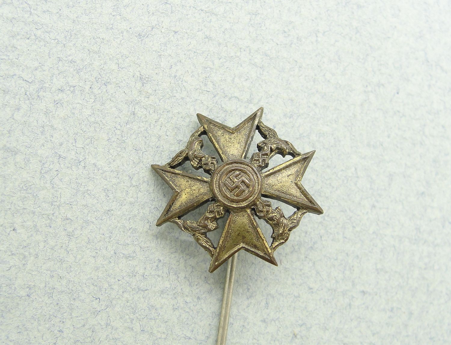 Spanish Cross in Bronze Stickpin - Original German Militaria