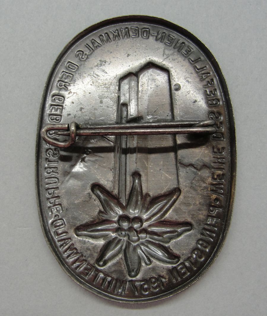 1957 Mountain Troops Reunion Day Badge - Original German Militaria