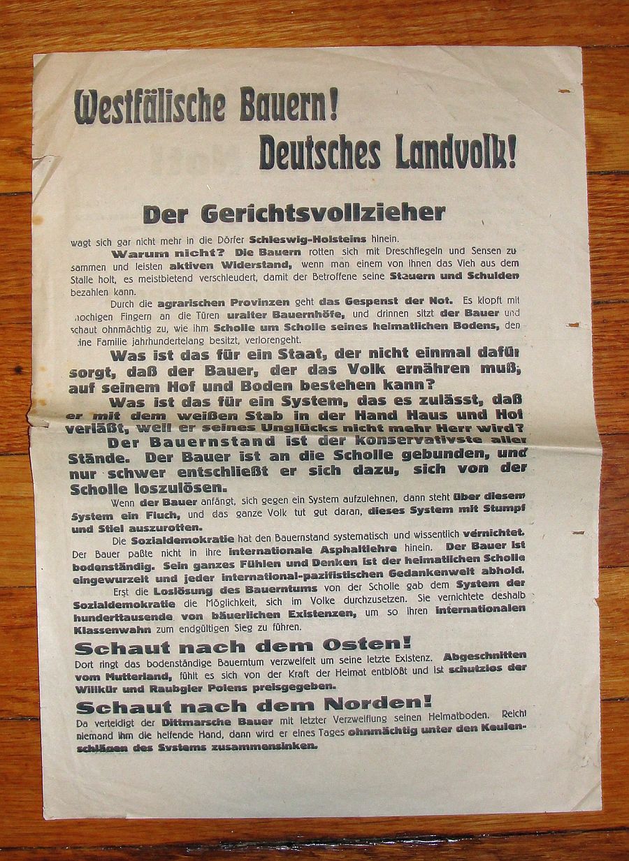Early 1930's NSDAP Election Leaflet - Original German Militaria