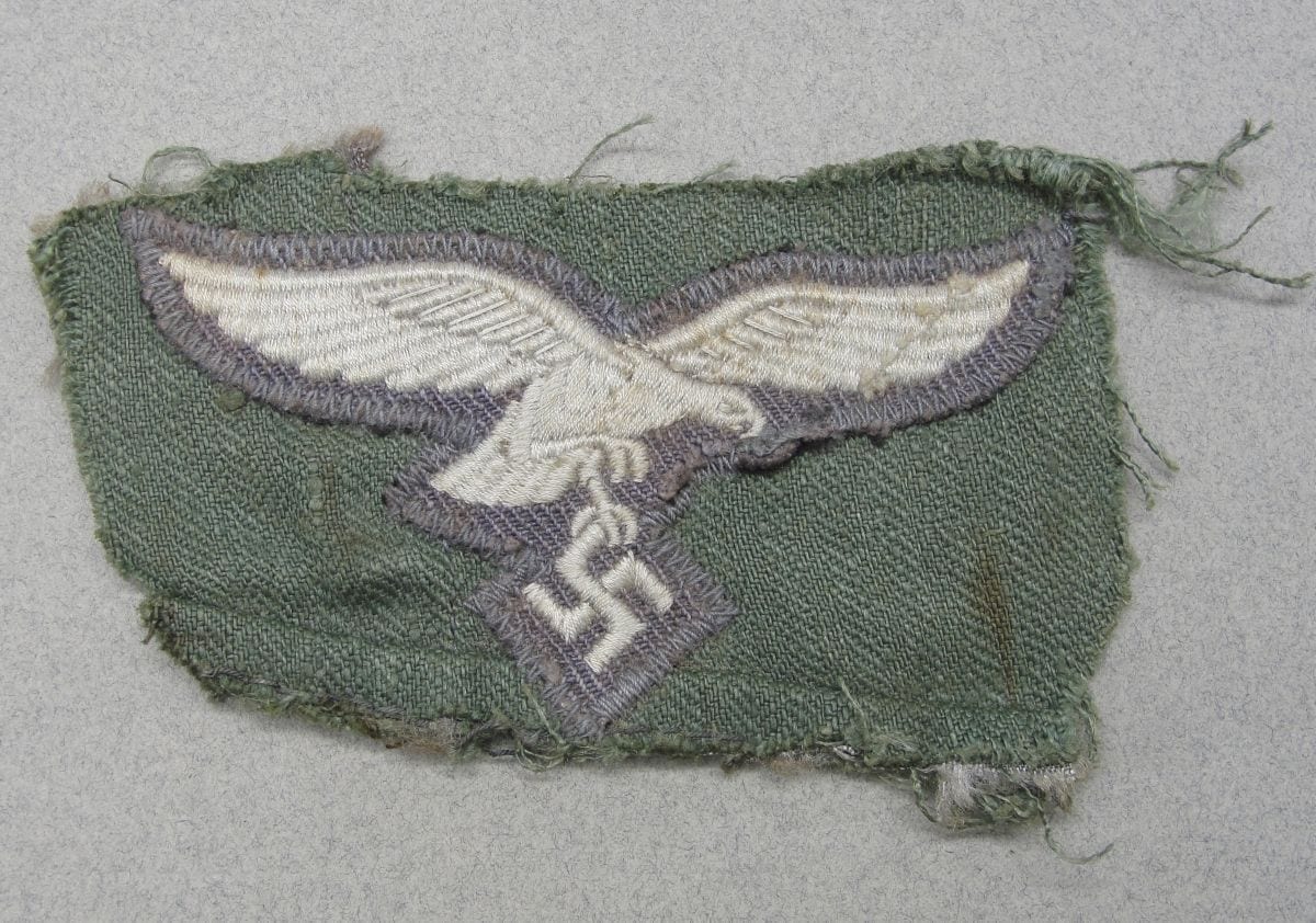 Luftwaffe EM/NCO's Breast Eagle on Green HBT Tunic Cut-Off