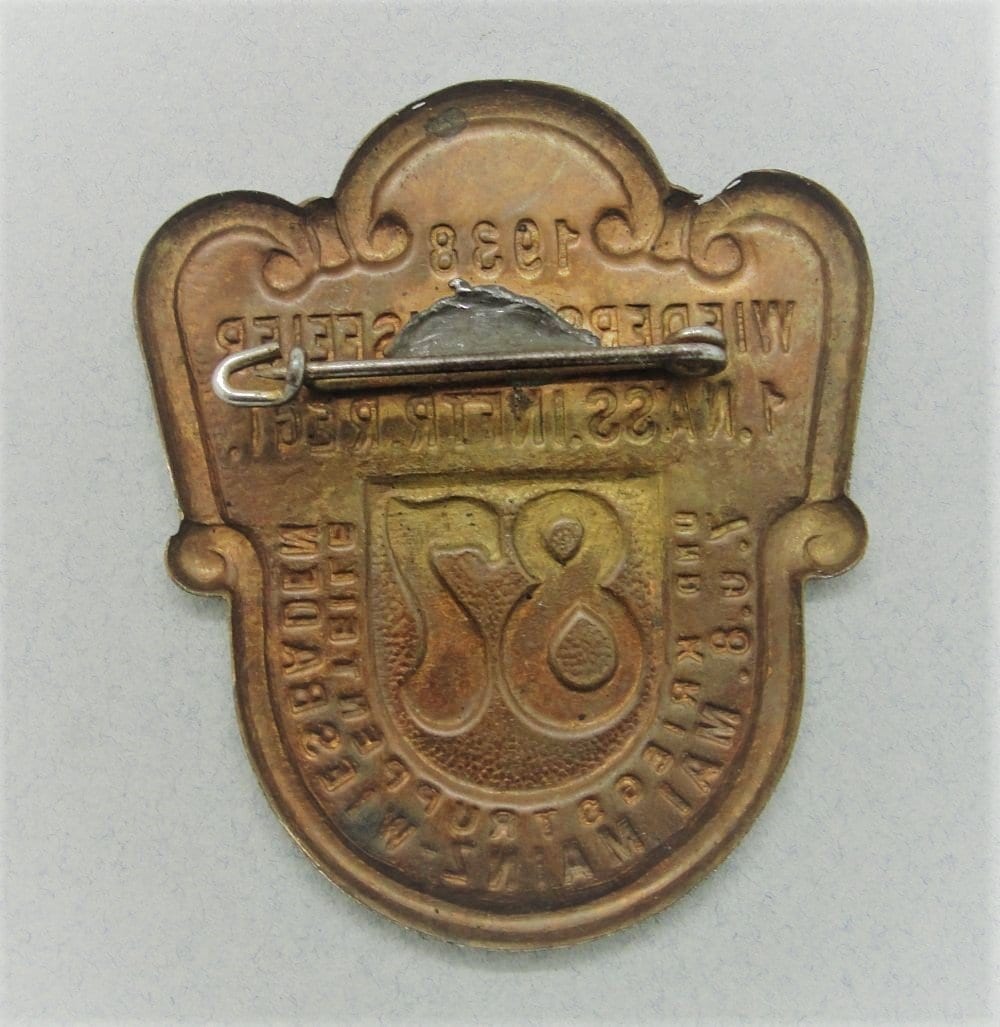 1938 1st Nassau Infantry Regiment Day Badge