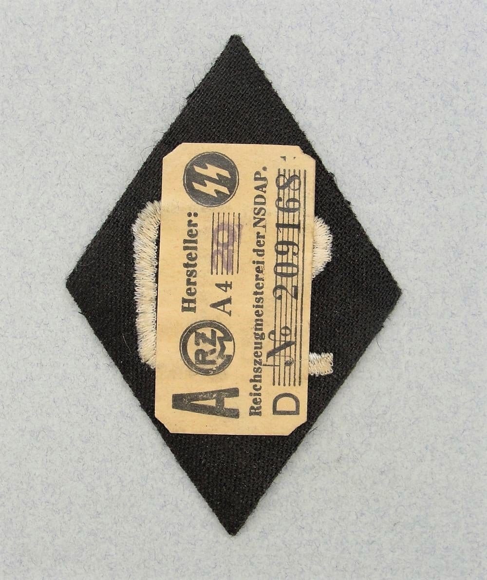SS SD (Security Service) EM/NCO's Sleeve Diamond with SS RZM Tag
