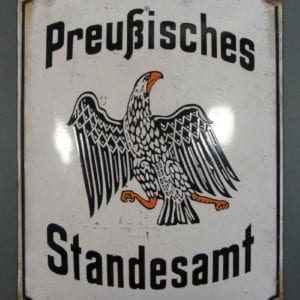 Prussian Porcelain Sign