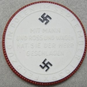Meissen Medallion, - Danzig is German!  / Battle in Poland