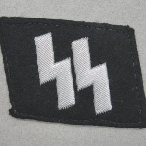 Early SS Officer/NCO's Collar Tab, with Cloth SS-RZM Tag, Tunic Removed