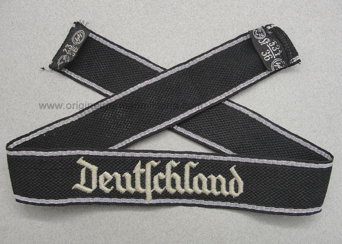 "Deutschland" EM/NCO's Cuff Title, with Both Cloth SS/RZM Tags