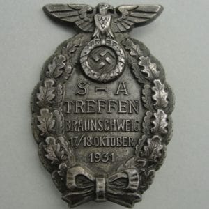 1931 SA-TREFFEN BRAUNSCHWEIG Badge by "RZM M1/63"
