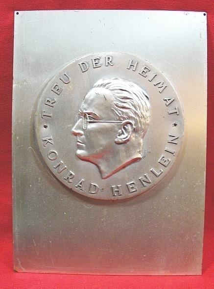 KONRAD HENLEIN - Founder of the Sudeten German Party -SdP Plaque