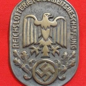 Reichslotterie für Arbeitsbeschaffung (National Lottery) Insignia, 5.8cm Size