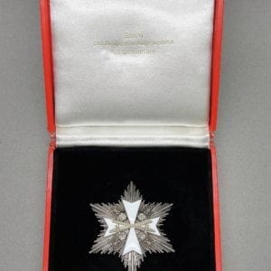 Order of the German Eagle Breast Star with Swords in Case by Godet