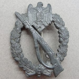 Army/Waffen-SS Infantry Assault Badge, Silver Grade, Crimped In Fittings
