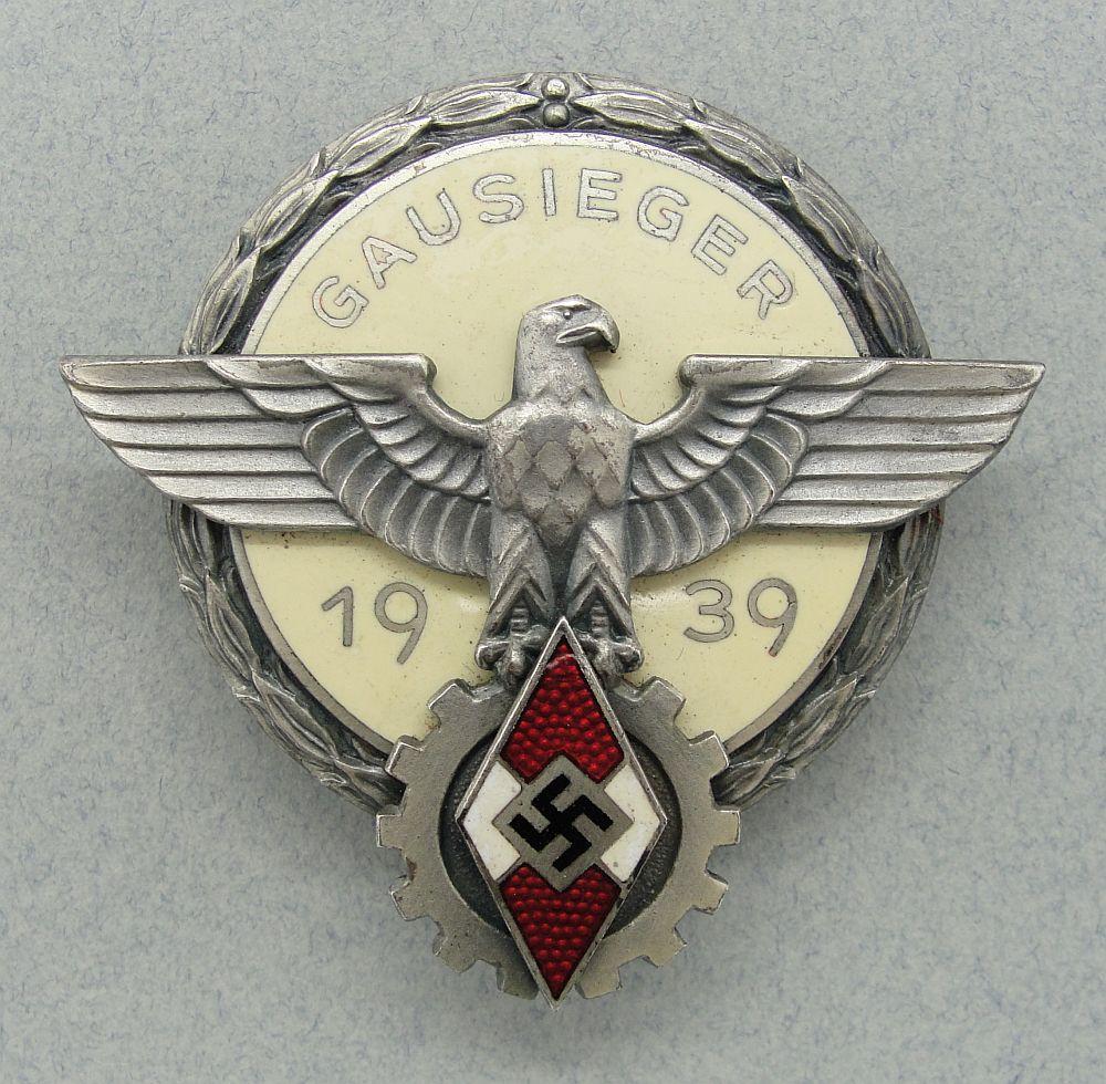 1939 Hitler Youth GAUSIEGER Badge by G. BREHMER, Choice!