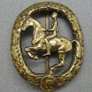 German Horseman's Badge, Third Class in Bronze by Lauer