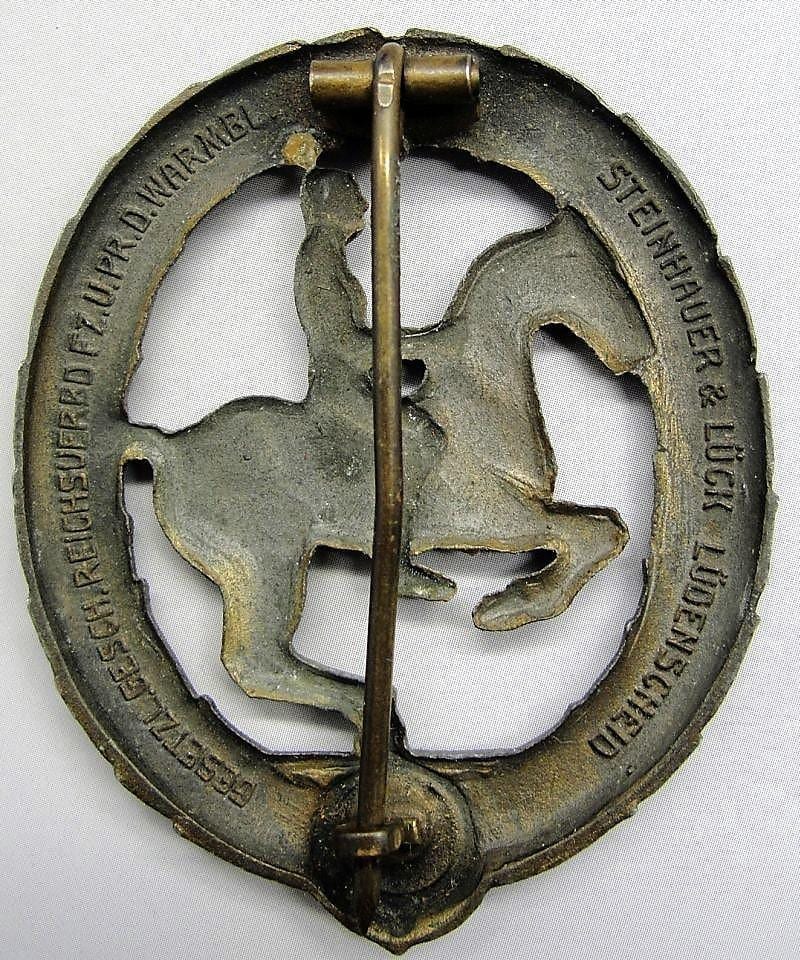 German Horseman's Badge, Third Class in Bronze