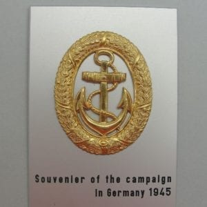 Kriegsmarine Watch Officer Badge on Souvenir Plaque